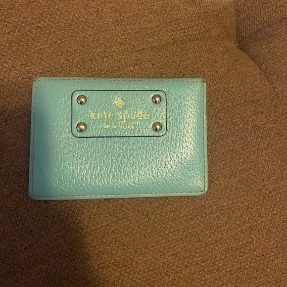 Kate Spade Aqua Leather Card Holder - Picture 1 of 3